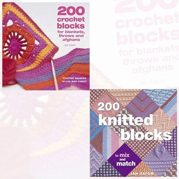 Jan Eaton Collection Books Bundle Crochet Blocks For Blankets