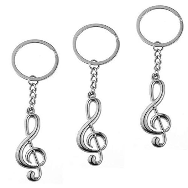Cover Art for 0714453458423, 3 Pieces Mini Creative Musical Note Metal Keychain Key Ring Silver Music Symbol Pendant Souvenir Gift - Pack of 3 by Unknown