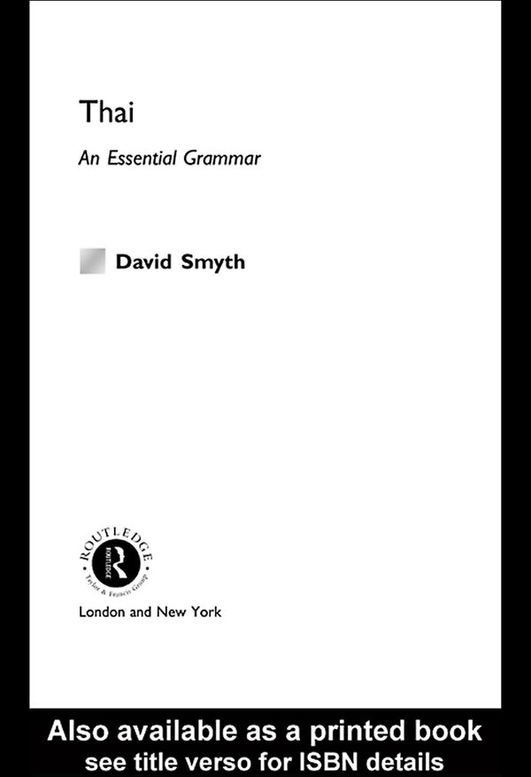 Cover Art for 9780203995044, Thai: An Essential Grammar by Smyth, David