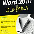 Cover Art for 8601405188724, Word 2010 For Dummies by Dan Gookin