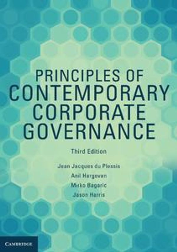 Cover Art for 9781316190180, Principles of Contemporary Corporate Governance by Jean Jacques du Plessis