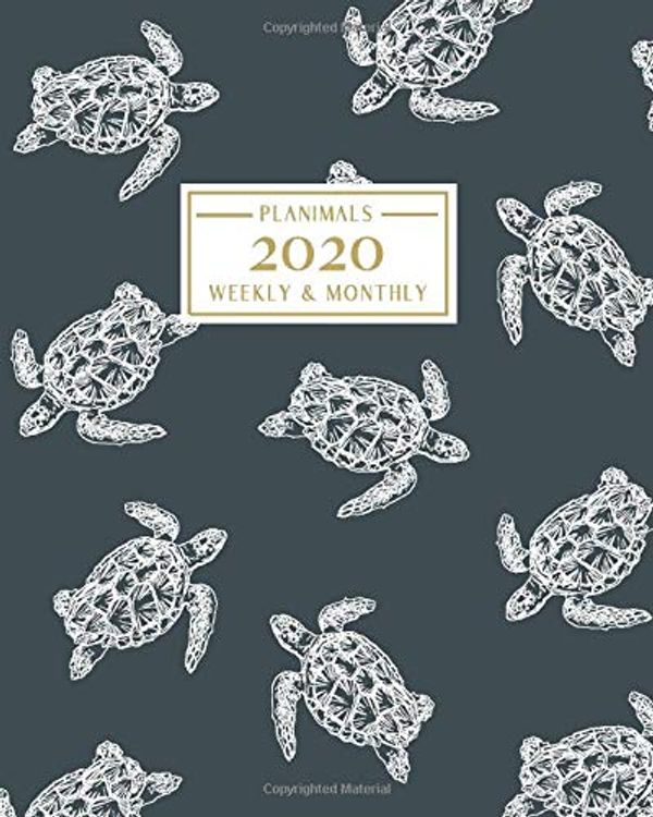 Cover Art for 9781699046463, 2020: Weekly and Monthly Planner/Calendar Jan 2020 - Dec 2020 White Turtle Outline Pattern on Deep Navy by Planimals