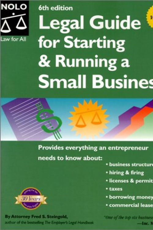 Cover Art for 9780873376426, The Legal Guide to Starting and Running a Small Business by Fred S. Steingold, Ilona M. Bray