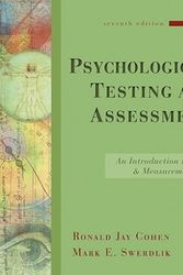 Cover Art for 9780073129099, Psychological Testing and Assessment by Ronald Jay Cohen