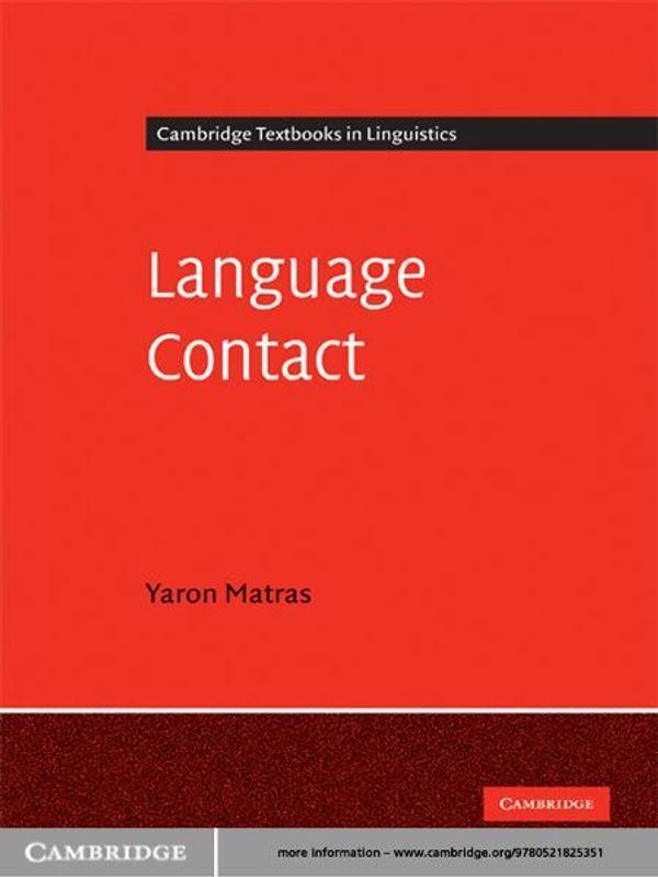 Cover Art for 9780511699542, Language Contact by Yaron Matras