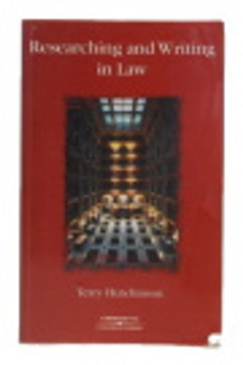 Cover Art for 9780455218007, Researching and Writing in Law by Terry Hutchinson