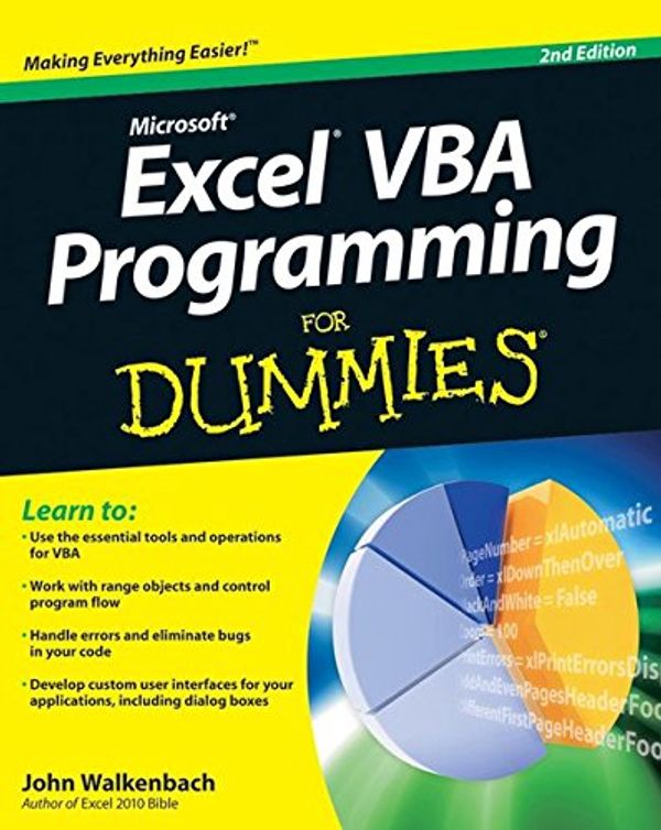 Cover Art for 9780470632772, Excel VBA Programming For Dummies by John Walkenbach