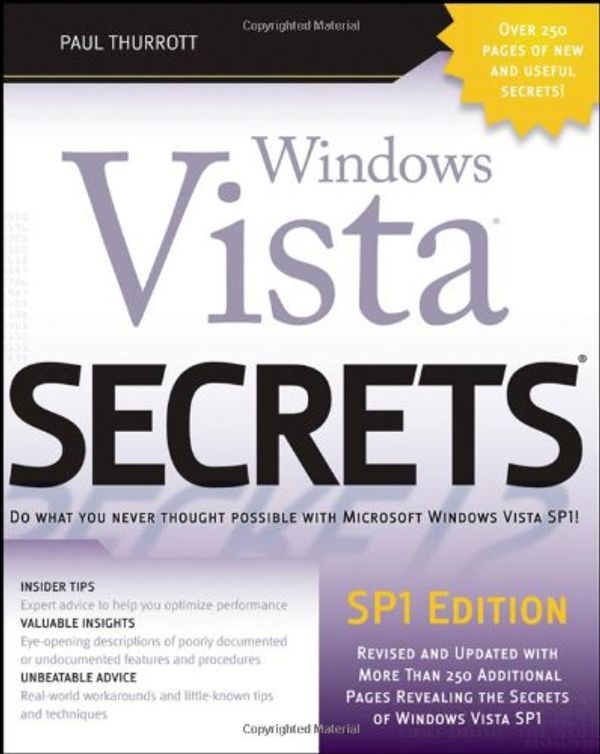 Cover Art for 9780470242001, Windows Vista Secrets by Paul Thurrott