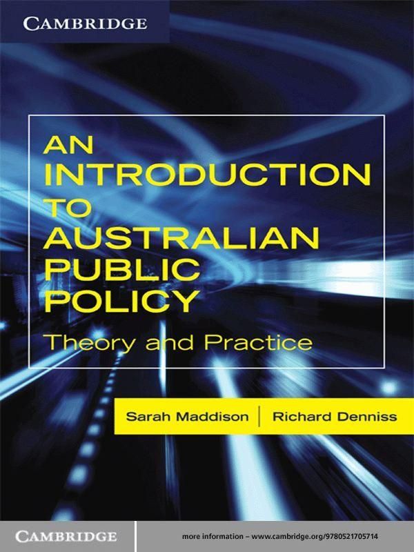 Cover Art for 9780511698828, An Introduction to Australian Public Policy by Richard Denniss, Sarah Maddison