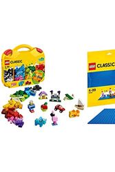 Cover Art for B07CHJKQD3, LEGO 10713 Classic Creative Suitcase, Toy Storage, Fun Colourful Building Bricks for Kids & 10714 Classic Blue Baseplate 10 x 10 Inch/32 x 32 Studs Stackable Building Board, Creations Sheets Builders by Unknown