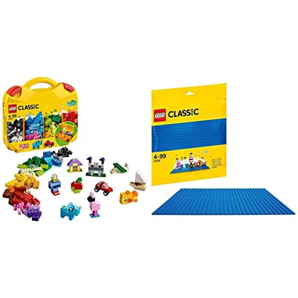 Cover Art for B07CHJKQD3, LEGO 10713 Classic Creative Suitcase, Toy Storage, Fun Colourful Building Bricks for Kids & 10714 Classic Blue Baseplate 10 x 10 Inch/32 x 32 Studs Stackable Building Board, Creations Sheets Builders by Unknown