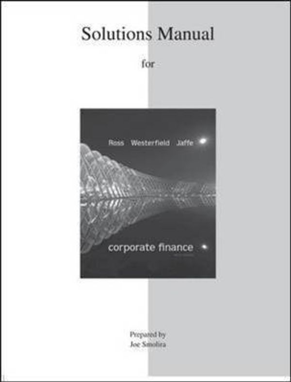 Cover Art for 9780077511340, Solutions Manual for Corporate Finance by Stephen Ross