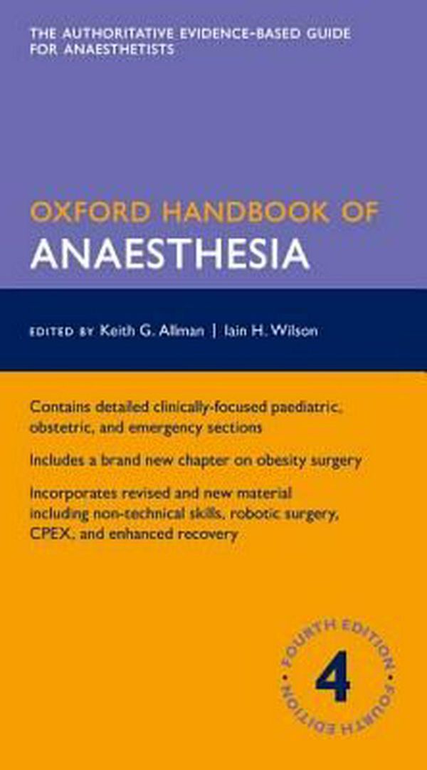 Cover Art for 9780198719410, Oxford Handbook of Anaesthesia (Oxford Medical Handbooks) by Keith Allman