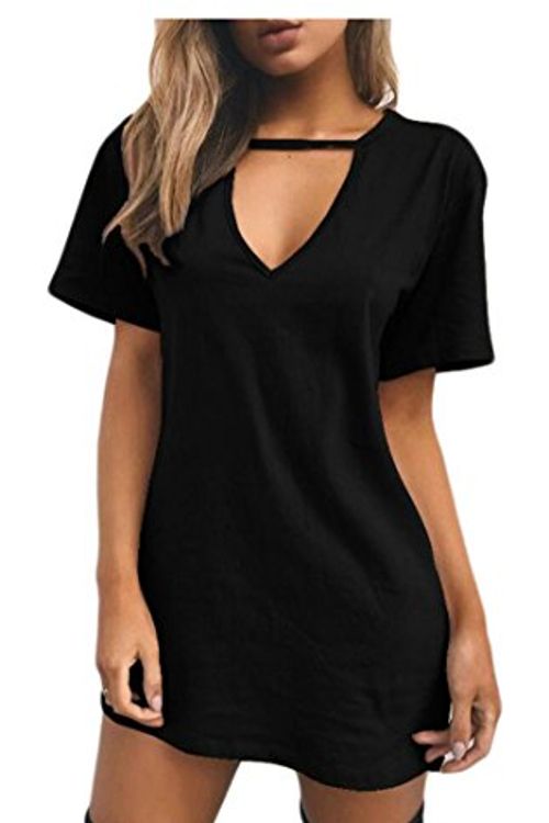 Cover Art for 9789985972335, ainr Womens Sexy Basic Style Choker V Neck Short Sleeve Solid Baggy Casual Short Dresses Black M by Unknown