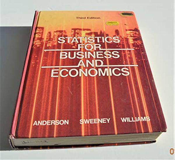 Cover Art for 9780314258731, Statistics for Business and Economics (3rd Edition) by ANDERSON