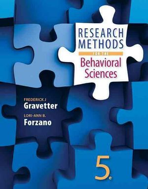Cover Art for 9781305104136, Research Methods for the Behavioral Sciences by Frederick J Gravetter