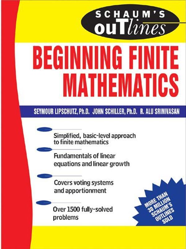 Cover Art for 9780071460071, Schaum's Outline of Beginning Finite Mathematics by Seymour Lipschutz
