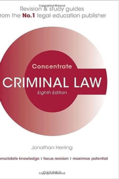 Cover Art for 9780192865649, Criminal Law Concentrate by Jonathan Herring
