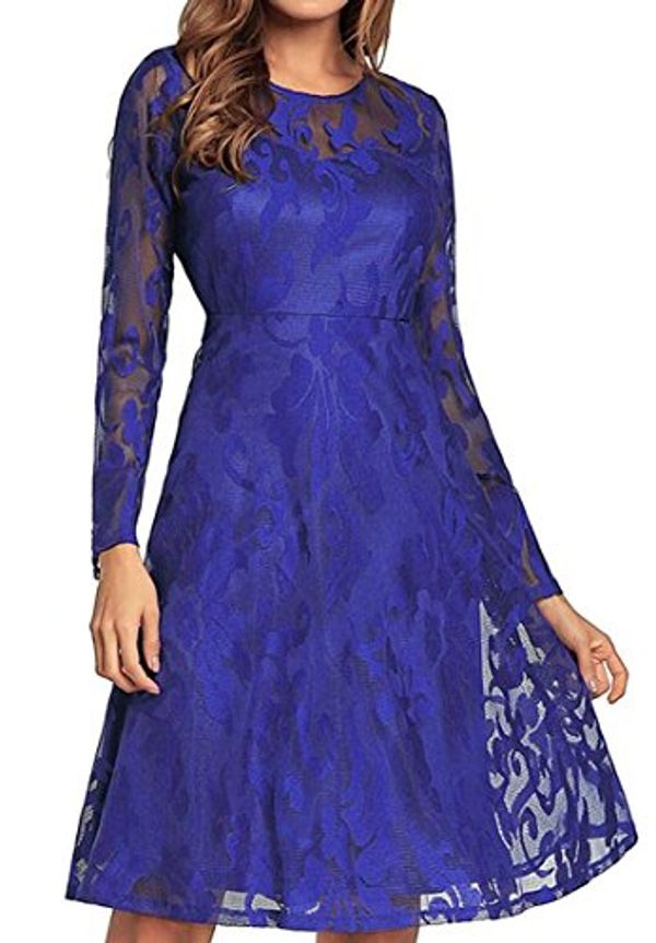 Cover Art for 9789986833048, Be Loved Beloved Womens Long Sleeve Elegant Floral Lace Solid Color A Line Mesh Mid Long Evening Dresses Blue S by Unknown