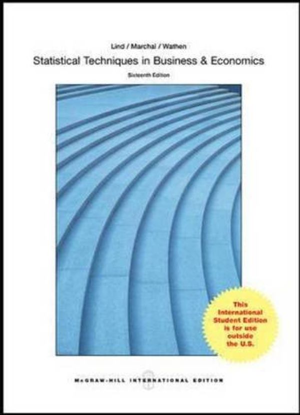 Cover Art for 9781259095641, Statistical Techniques in Business and Economics by Lind