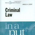 Cover Art for 9780314194961, Criminal Law in a Nutshell by Arnold Loewy