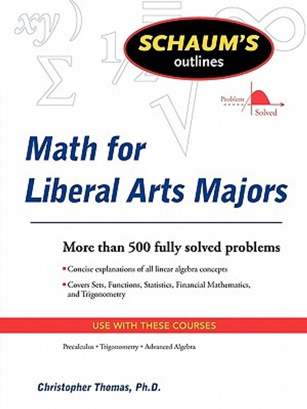 Cover Art for 9780071544290, Math for Liberal Arts Majors by Christopher Thomas