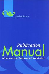 Cover Art for 9781433805615, Publication Manual of the American Psychological Association, 6th Edition by American Psychological Association