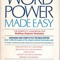 Cover Art for 9780385140850, Word power made easy: The complete handbook for building a superior vocabulary by Norman Lewis