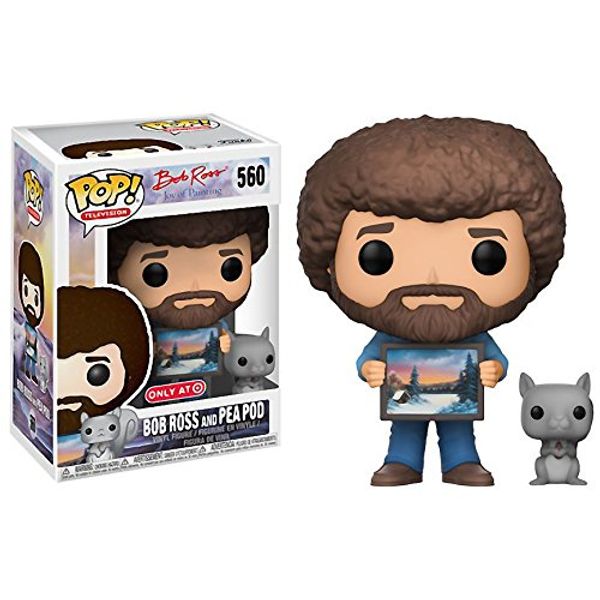 Cover Art for B0769CGFYF, Funko Bob Ross & Pea Pod (Target Exclusive) POP! TV x The Joy of Painting Vinyl Figure + 1 American TV Themed Trading Card Bundle (25672) by Unknown