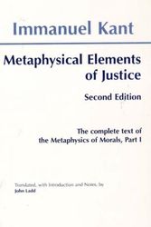 Cover Art for 9780872204188, Metaphysical Elements of Justice: Pt. 1 by Immanuel Kant