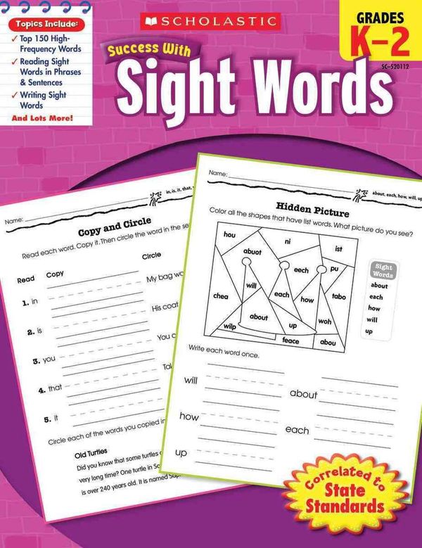 Cover Art for 9780545201124, Scholastic Success with Sight Words, Grades K-2 by Karen Baicker
