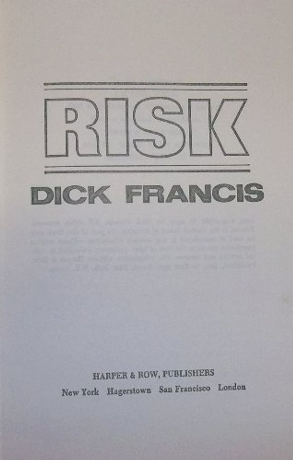 Cover Art for 9782830202878, Risk by Dick Francis