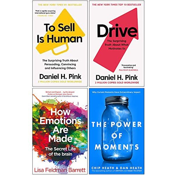 Cover Art for 9789124052591, To Sell Is Human, Drive Daniel Pink, How Emotions Are Made, The Power of Moments Collection 4 Books Set by Daniel H. Pink, Lisa Feldman Barrett, Chip Heath, Dan Heath