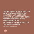 Cover Art for 9781130381696, The Records of the Society of Gentlemen Actisers in the Courts of Law and Equity Called the Law Society by Law Society