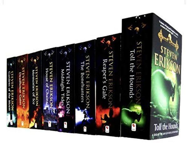 Cover Art for B0046486BQ, Steven Erikson 8 Books Collection Set (Vol. 1-8) (The Malazan Book of the Fallen) (Toll the Hounds, Reaper's Gale, The Bonehunters, Midnight Tides, House of Chains, Memories of Ice, Deadhouse Gate, Garden of the Moon) by Steven Erikson