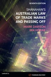 Cover Art for 9780455502618, Shanahan's Australian Law of Trade Marks and Passing Off 7th Edition - Book by Mark Davison, Ian Horak