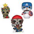 Cover Art for 0847944003939, Funko Marvel: Pop! Holiday Marvel Collectors Set 2 - Groot, Rocket, Captain America by Unknown