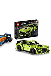 Cover Art for B0B3DKYVRD, LEGO 42141 Technic McLaren Formula 1 2022 Race Car Replica Model Building Kit, F1 Motor Sport Set for Adults & 42138 Technic Ford Mustang Shelby GT500 Set, Pull Back Drag Racing Model Car Toy by Unknown
