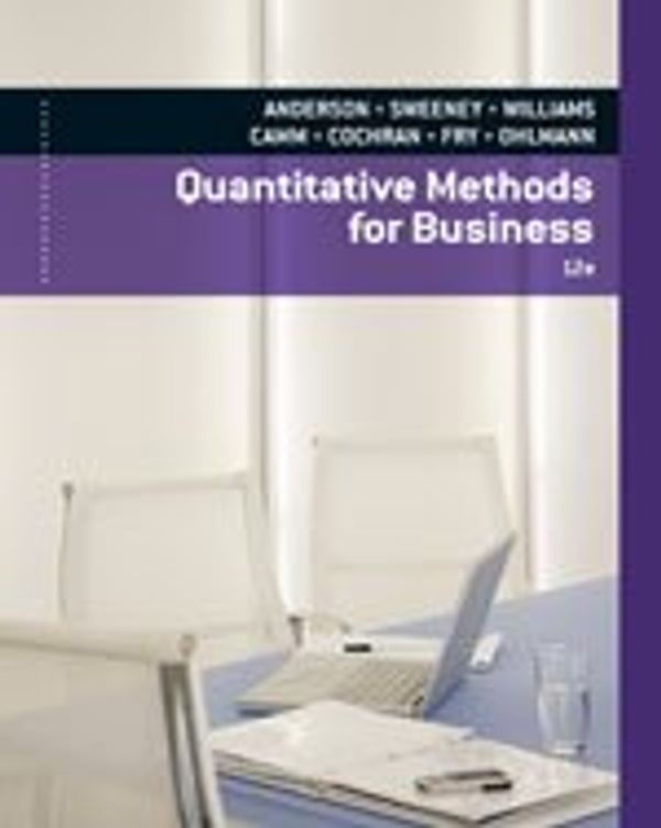 Cover Art for 9780840062345, Quantitative Methods for Business, 12th Edition by David R. Anderson (2013-12-24) by David R. Anderson