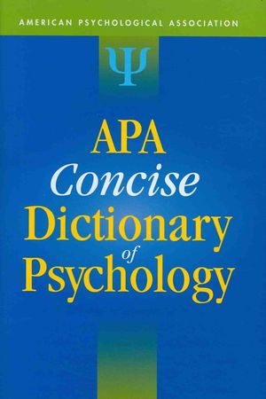 Cover Art for 9781433803918, APA Concise Dictionary of Psychology by American Psychological Association