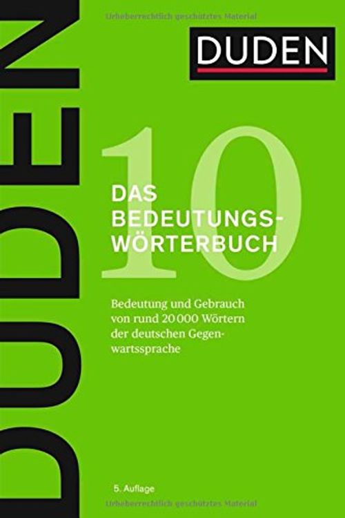 Cover Art for 9783411041053, D10 Bedeutungswörterbuch: Bedeutung und Gebrauch von rund 20 000 Wörtern der deutschen Gegenwartssprache by Dudenredaktion