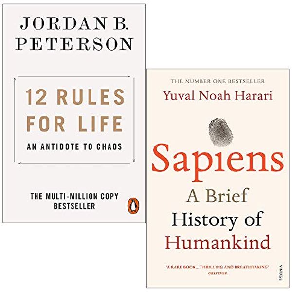 Cover Art for 9789124015381, 12 Rules for Life An Antidote to Chaos By Jordan B. Peterson & Sapiens A Brief History of Humankind By Yuval Noah Harari 2 Books Collection Set by Jordan B. Peterson, Yuval Noah Harari