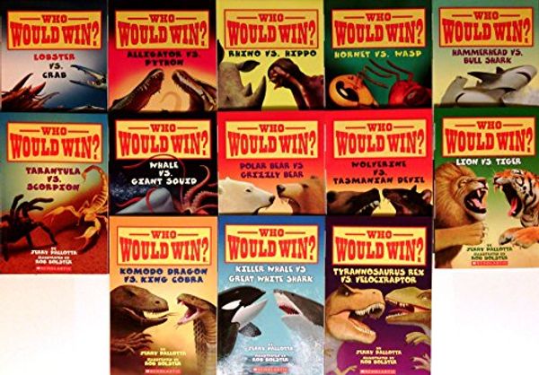 Cover Art for B00SPYK52Q, Who Would Win? Series Complete 13 Book Set: Who Would Win Lobster Vs. Crab, Alligator Vs. Python, Rhino Vs. Hippo, Hornet Vs. Wasp, Wolverine Vs.Tasmanian Devil, Whale Vs. Giant Squid, Tarantula Vs. Scorpion, Komodo Dragon Vs. King Cobra, Lion Vs. Ti by Jerry Pallotta