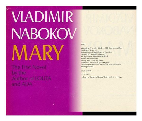 Cover Art for 9780070457317, Mary by Vladimir Nabokov