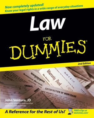 Cover Art for 9780764558306, Law For Dummies by John Ventura
