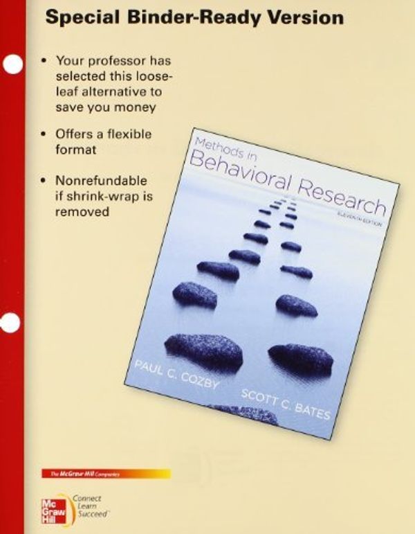 Cover Art for 9780077606428, Looseleaf for Methods in Behavioral Research by Paul Cozby, Scott Bates