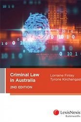Cover Art for 9780409350173, Criminal Law in Australia by Finlay And Kirchengast