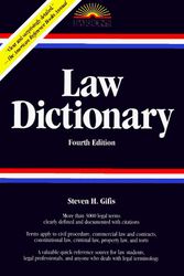 Cover Art for 9780812030969, Law Dictionary (Law Dictionary, 4th ed) by Steven H. Gifis