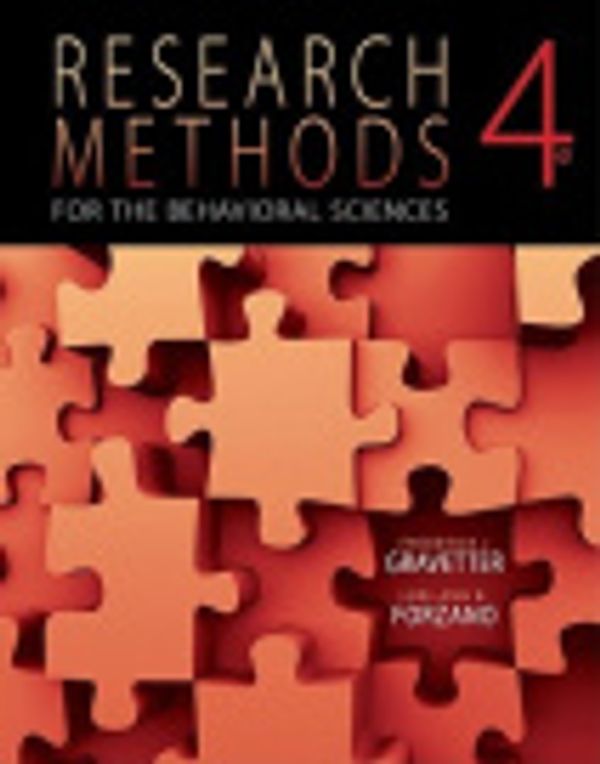 Cover Art for 9781111342258, Research Methods for the Behavioral Sciences by Frederick J Gravetter