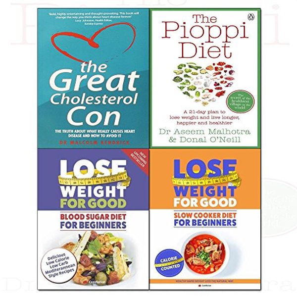 Cover Art for 9789123651597, the pioppi diet, the great cholesterol con, lose weight for good blood sugar diet for beginners and slow cooker diet for beginners 4 books collection set by Dr. Aseem Malhotra, Donal O'Neill
